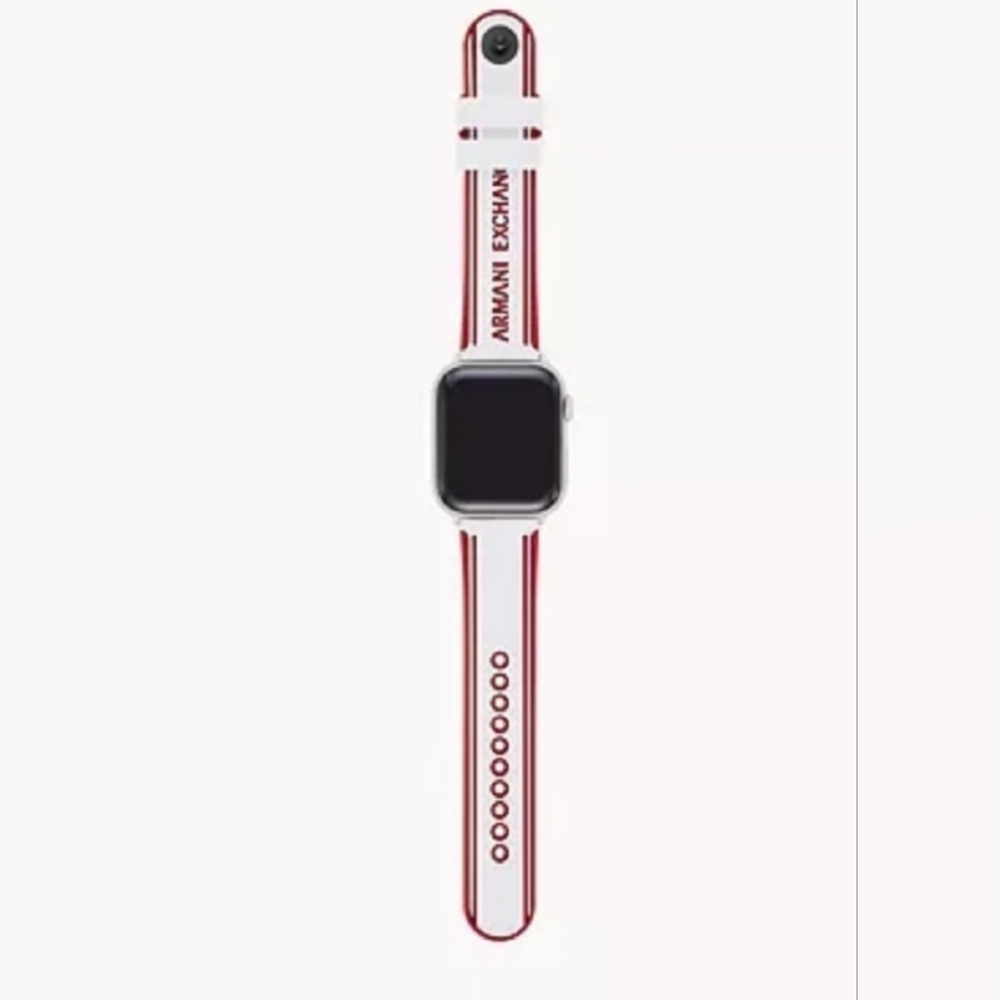 Armani Exchange White and Red Watch Strap